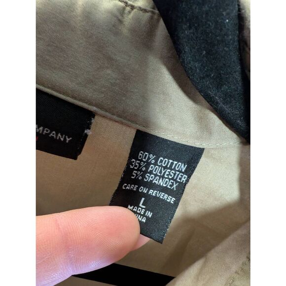 New York & Company Beige Button Down Top Women's Large - Picture 4 of 5